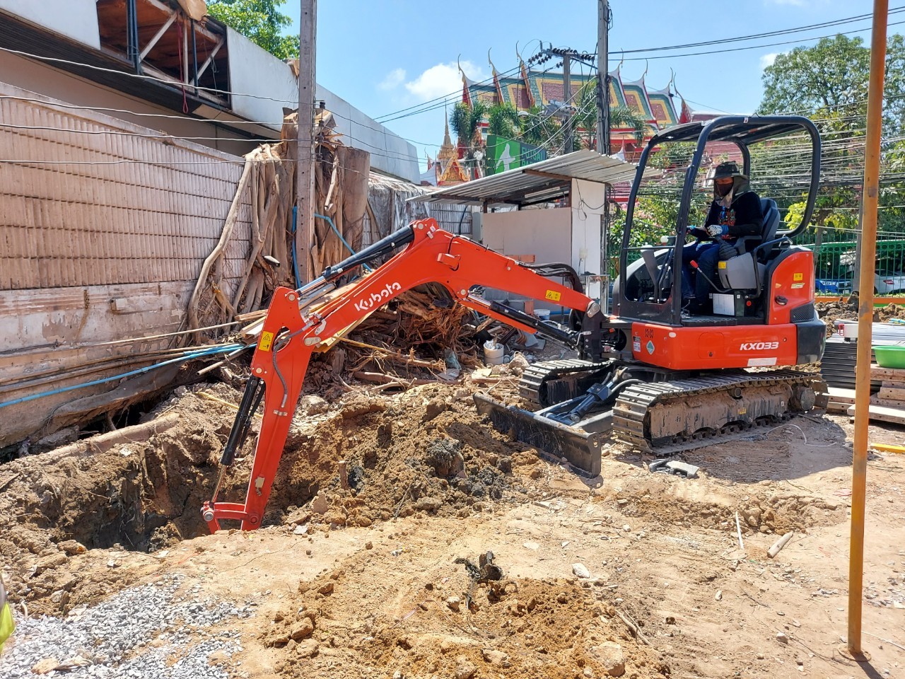 งานขุดวางรากฐานฟุตติ้ง