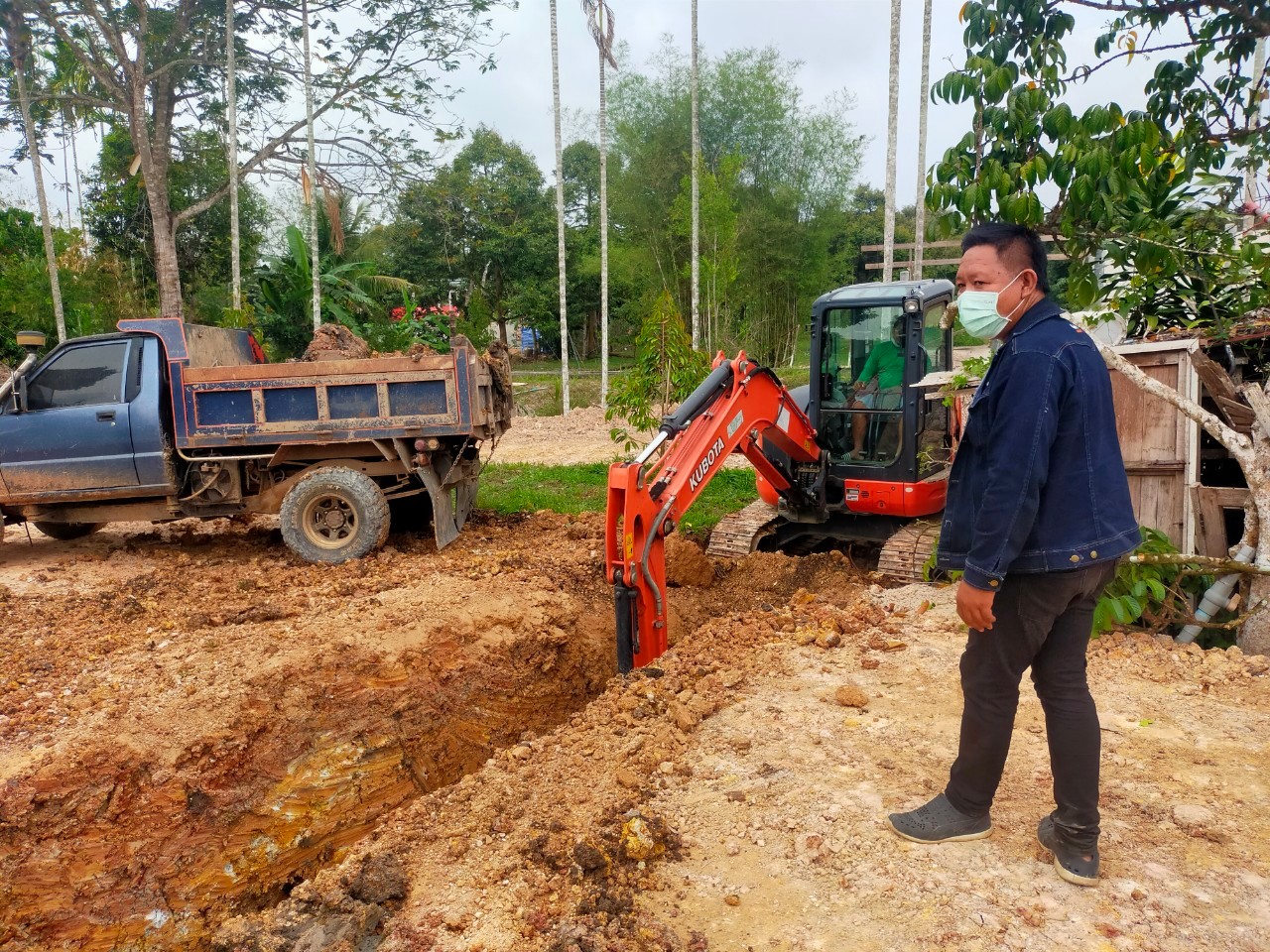 งานวางท่อ ขุดร่อง
