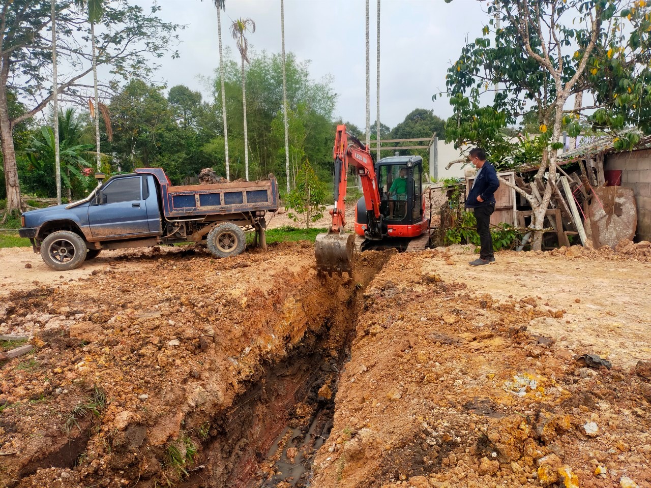 งานวางท่อ ขุดร่อง