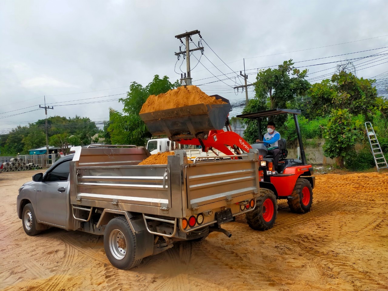 รูปการทำงานสินค้ารถตักล้อยาง