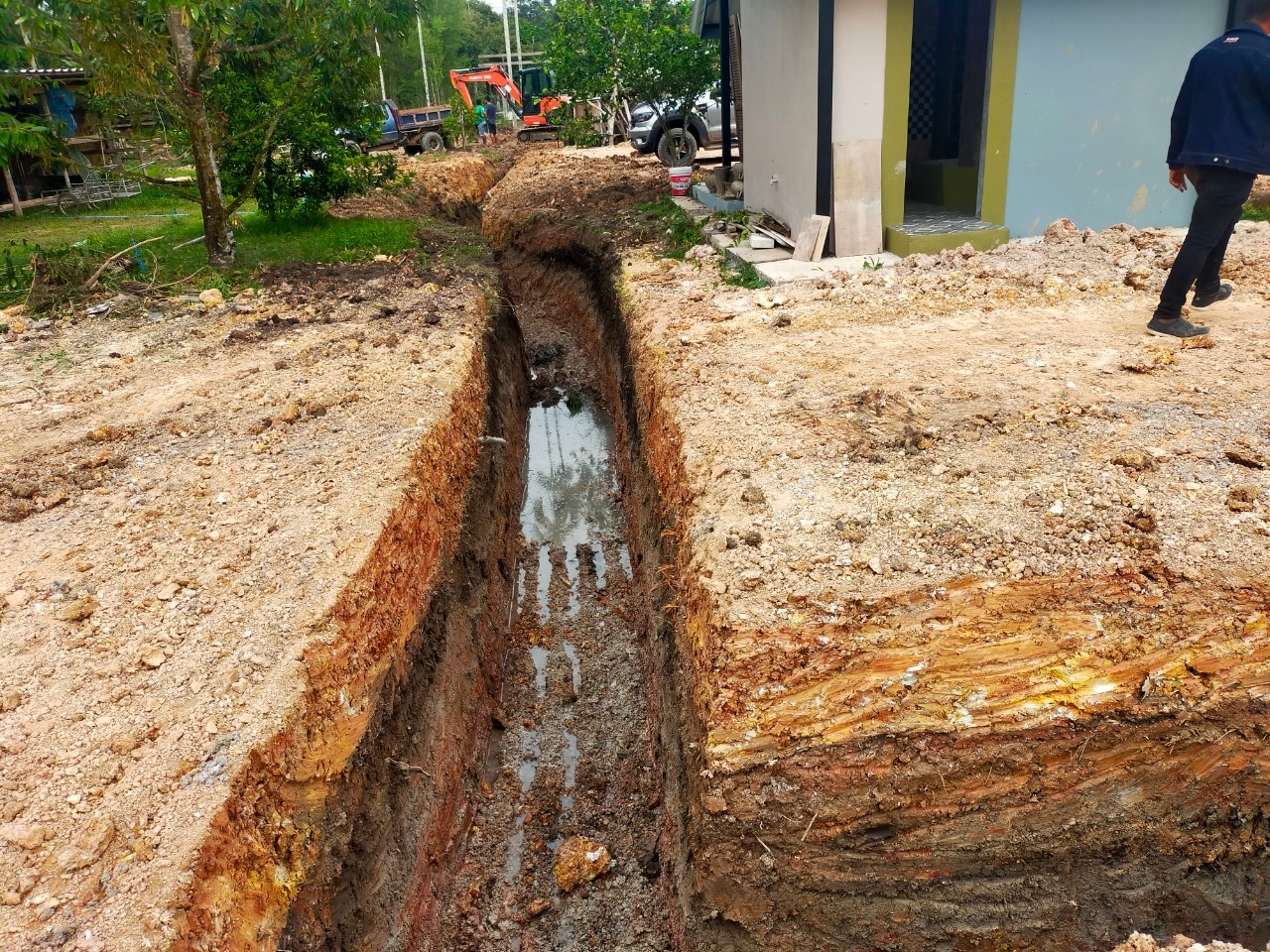 งานวางท่อ ขุดร่อง