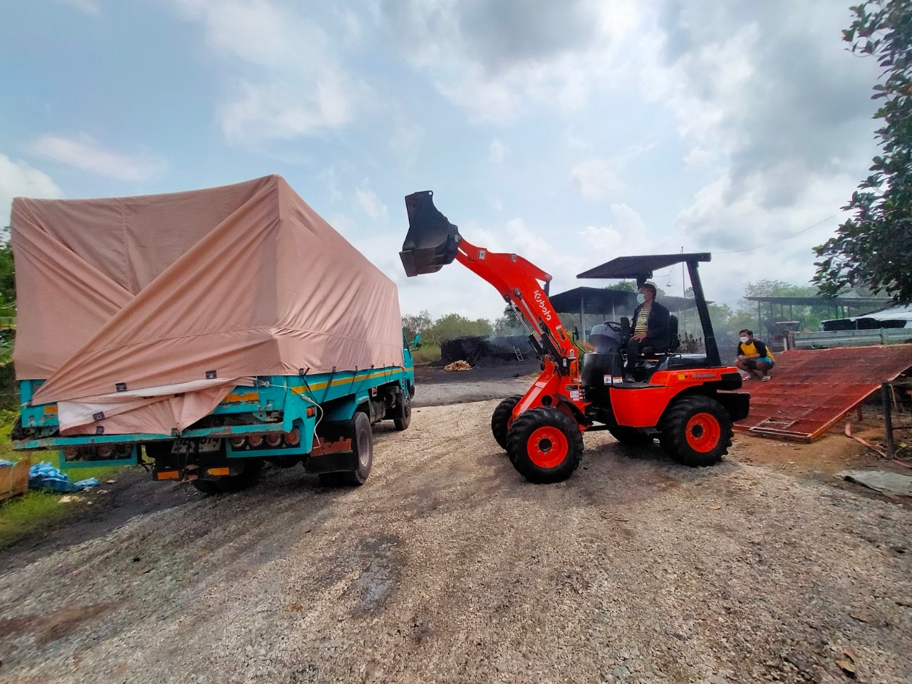 รูปการทำงานสินค้ารถตักล้อยาง