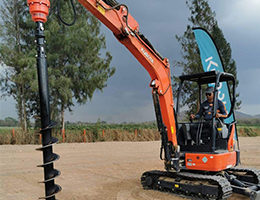 รถขุดติดอุปกรณ์ต่อพ่วง