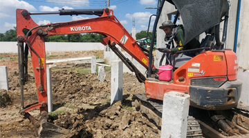 งานขุดวางรากฐานฟุตติ้ง