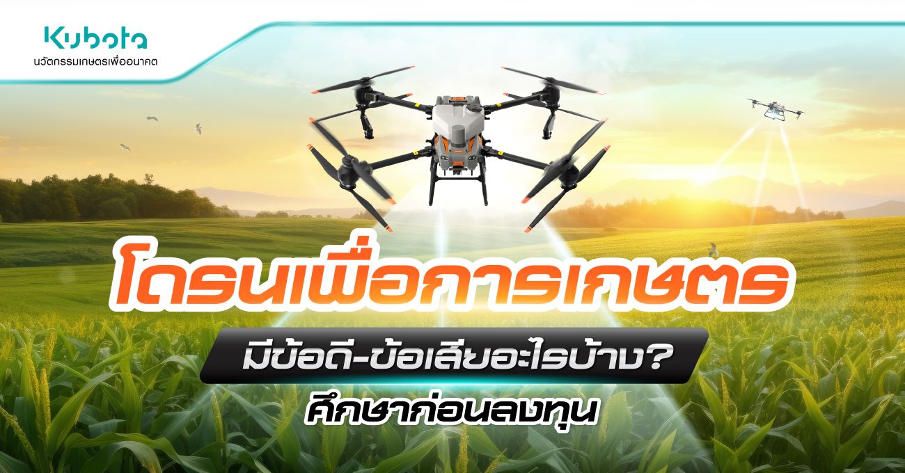 โดรนเพื่อการเกษตร มีข้อดี-ข้อเสียอะไรบ้าง? <BR> ศึกษาก่อนลงทุน